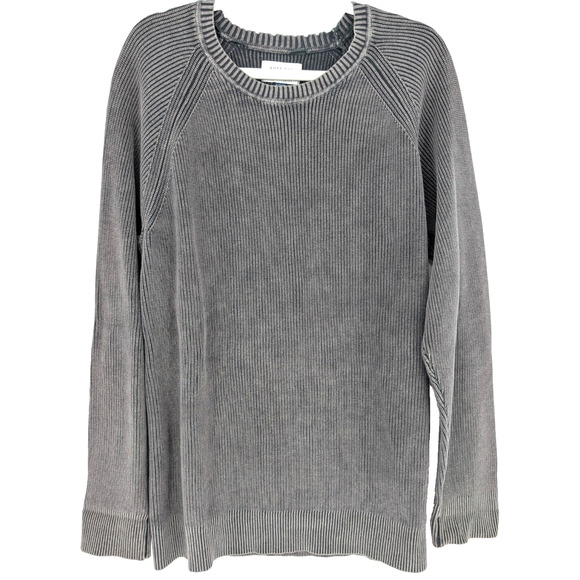 American Eagle Womens Gray Oversized Slouchy Ribbed Knit Crew Neck Sweater XL - Picture 1 of 9